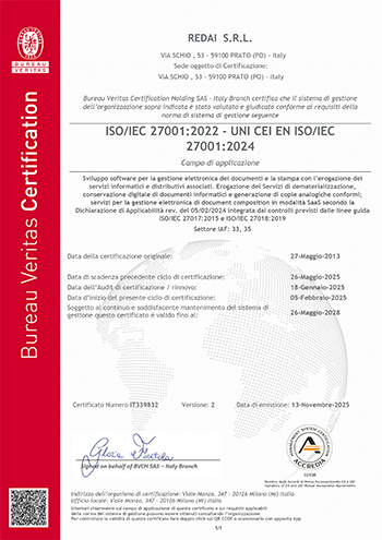 Certificato ISO 27001